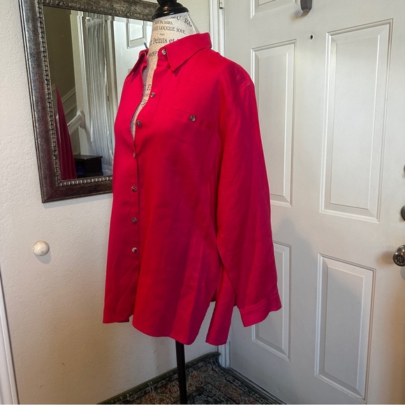 Raspberry Red Linen Tunic - Picture 3 of 8